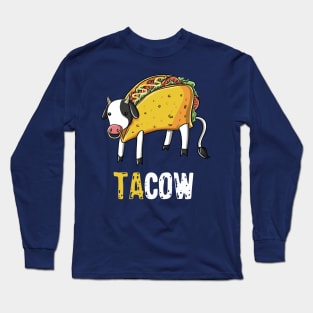 Cute Funny Taco Lover Cow Farmer For Kids Men Gift Long Sleeve T-Shirt